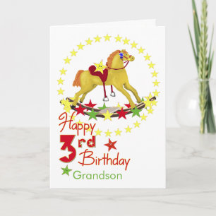 Cartão Estrelas do cavalo de balanço do aniversário de 