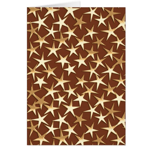 Cartão Estrelas Douradas de chocolate marrom (Frente)
