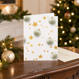 Cartão Estrelas Douradas Personalizadas e Ornamentos de N