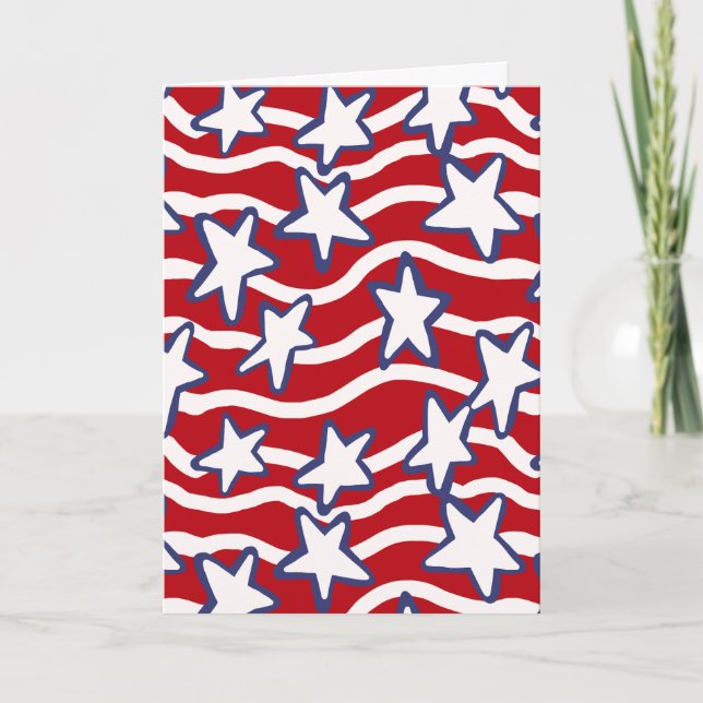 Cartão Estrelas e Listras Ondulantes da América (Frente)