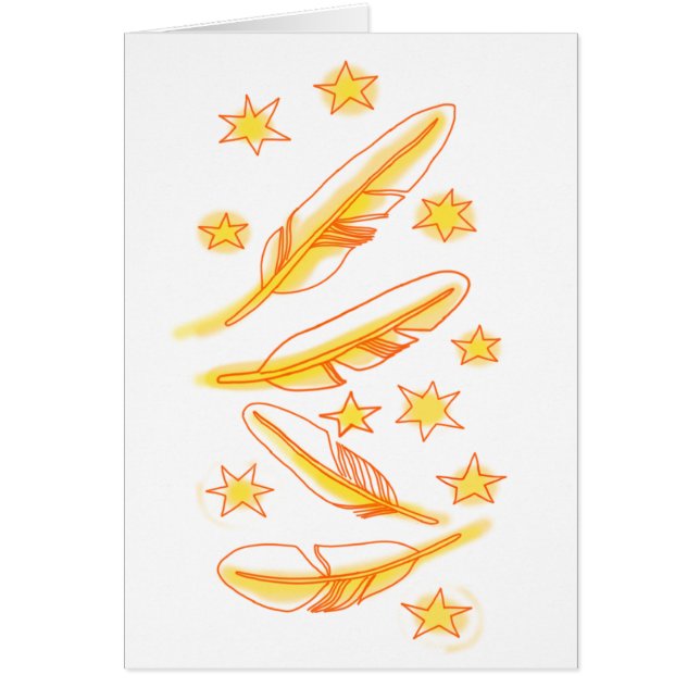 Cartão Estrelas e penas (Frente)