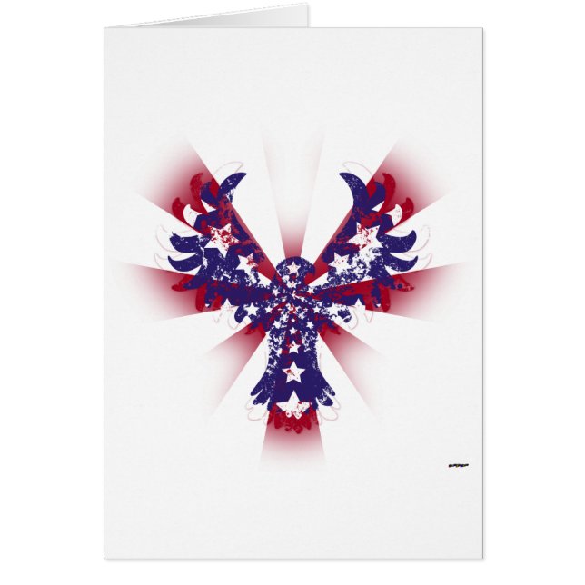 Cartão Estrelas e Stripes de Águia Americanas (Frente)