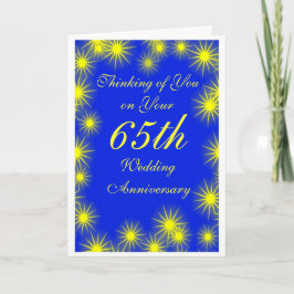 Cartão Estrelas Personalizadas 65º Aniversário de Casamen
