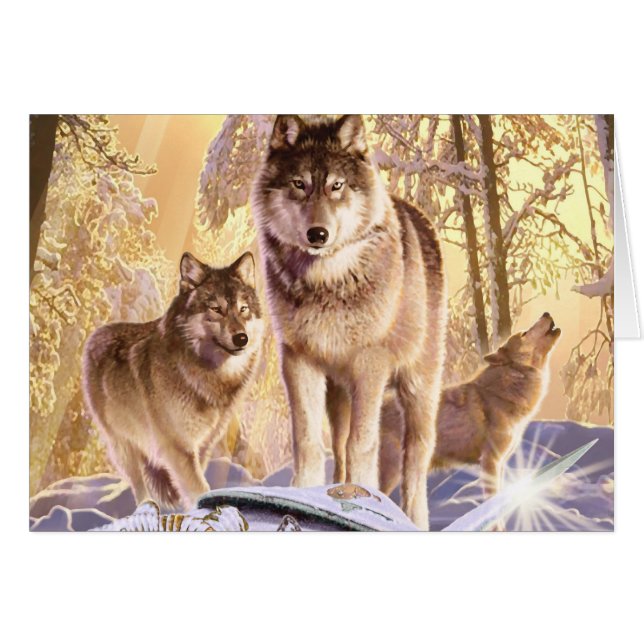 Cartão "Estrelas sob a neve " (Frente Horizontal)