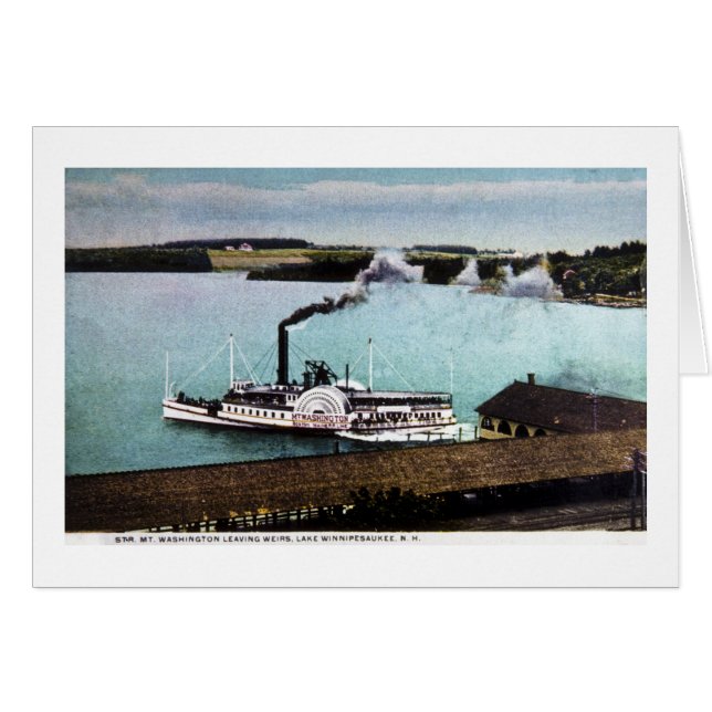 Cartão Estreptococo. Mt. Washington, lago Winnipesaukee, (Frente Horizontal)