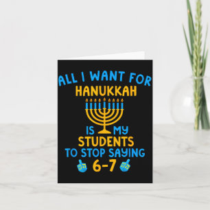 Cartão Estudantes de Hanukkah Dizendo 6-7 67 Seis Sete He