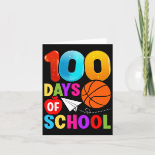 Cartão Estudantes do 100º Dia Meninas Bysketbyll 100 Dias