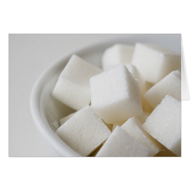 Cartão Estúdio de cubos de açúcar na tigela (Frente Horizontal)