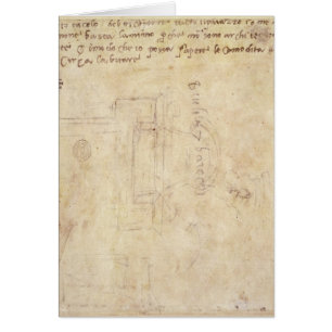 Cartão Estudo arquitectónico com notas