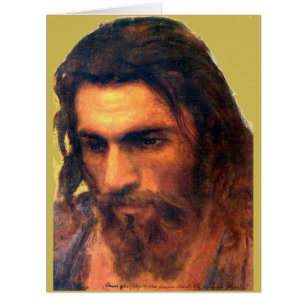 Cartão estudo da cabeça de Jesus Cristo antes de 1872 por