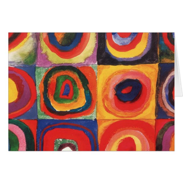 Cartão Estudo de cor de Kandinsky Quadrados Círculos Arte (Frente Horizontal)