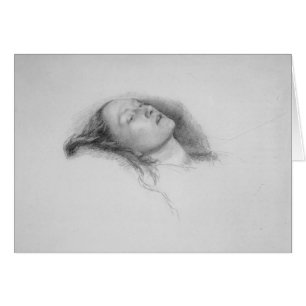 Cartão Estudo de John Everett Millais- para Ophelia