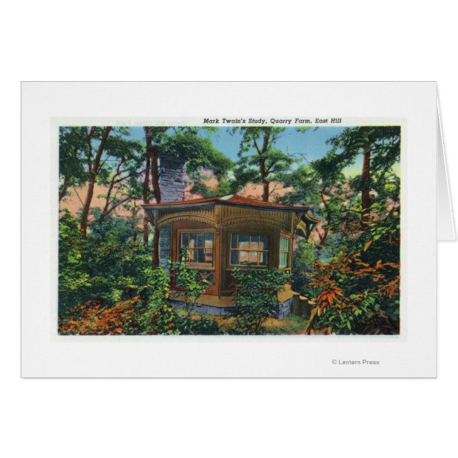 Cartão Estudo de Mark Twain na Quarry Fazenda, East Hill (Frente Horizontal)