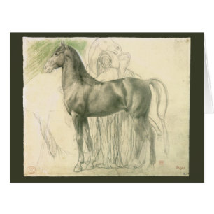 Cartão Estudo de um cavalo por Edgar Degas, belas artes