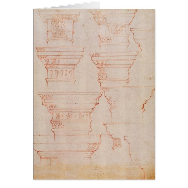 Cartão Estudo de W.18v de capitais de coluna (Frente)