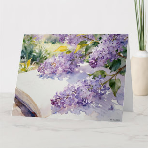 Cartão Estudo de Wisteria C em Aquarela
