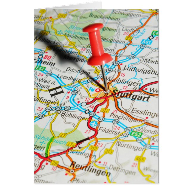 Cartão Estugarda, Alemanha (Frente)