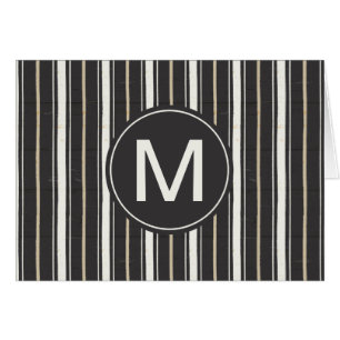 Cartão Etapa simples dois dos sinais do monograma  