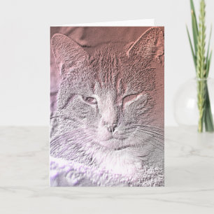 Cartão Etched Kitten Greeting Card