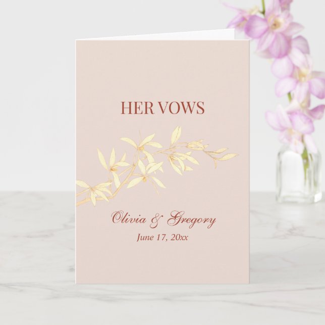 Cartão Eterno Floral Rustic Seu Vows Casamento (Orquídea)