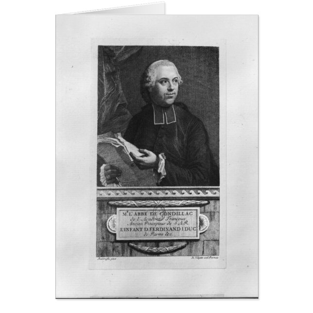 Cartão Etienne Bonnot de Condillac (Frente)