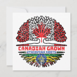 Cartão Etiópia, Etiópia, Canadá, Bandeira das Raízes das