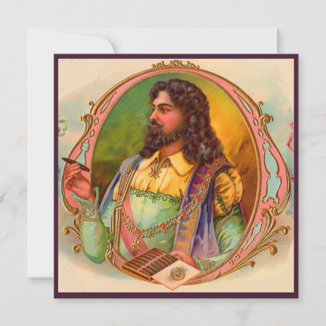 Cartão Etiqueta da caixa de charutos fumadores do século  (Frente)