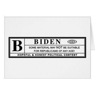 Cartão Etiqueta de Aviso Joe Biden