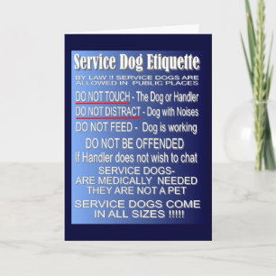 Cartão Etiqueta de Cachorro de Serviço