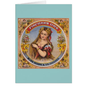 Cartão Etiqueta do tabaco de mastigação do vintage de