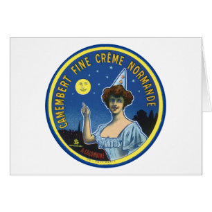 Cartão Etiqueta Normandie do Creme fino Camembert