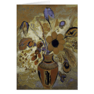 Cartão Etruscan Vase com Flores