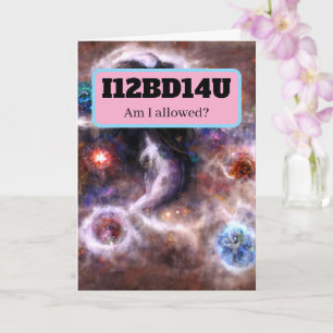 Cartão Eu12BêDê14U Charada de Palavra Nerdy Leia Lentamen