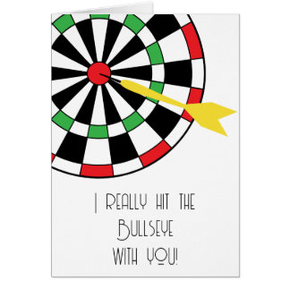 Cartão Eu acertei o Bullseye com você! Namorados Darts