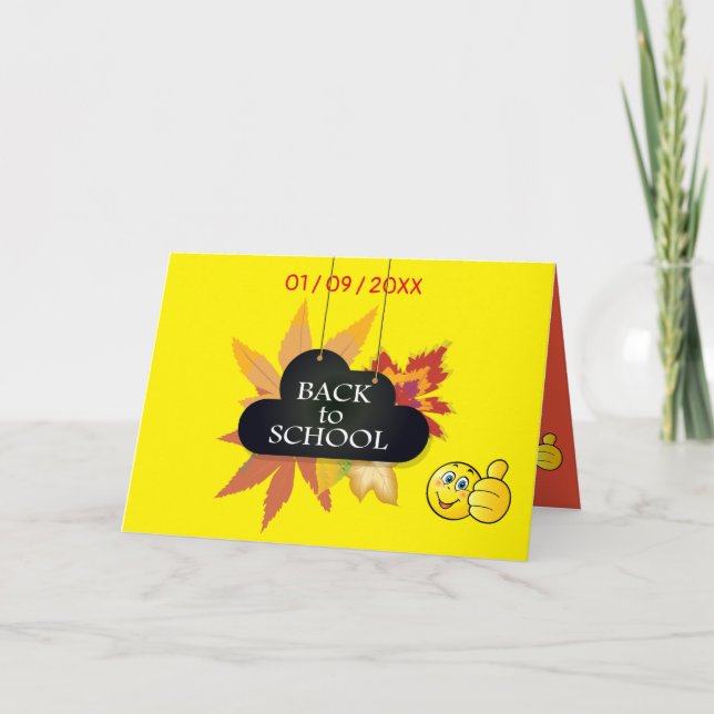 Cartão Eu Adoro A Escola. De volta à escola. Cartoon (Frente)