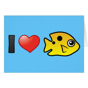 Cartão Eu Adoro A Threespot Damselfish