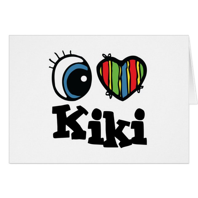 Cartão Eu Adoro (Amo) Kiki (Frente Horizontal)