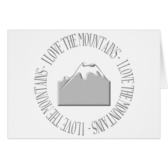 Cartão Eu adoro as montanhas (Frente Horizontal)