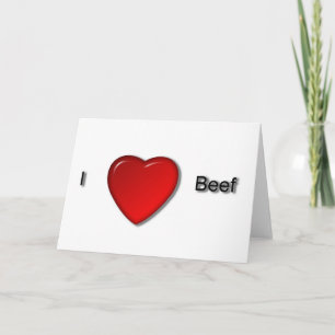Cartão Eu adoro carne bovina