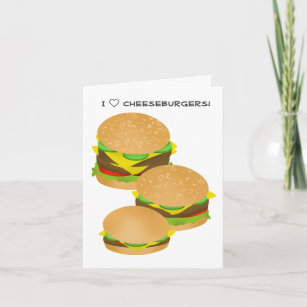 Cartão Eu Adoro Cheeseburgers
