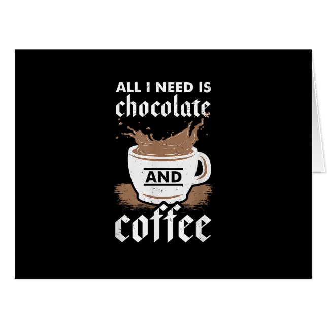 Cartão Eu Adoro Chocolate E Café (Frente horizontal)