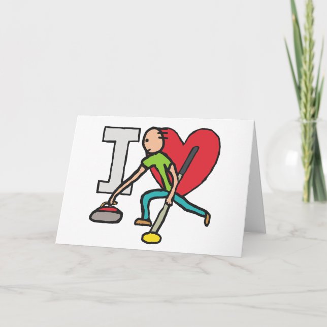 Cartão Eu Adoro Curling (Frente)
