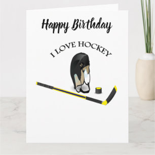Cartão Eu adoro design personalizado de hóquei com palit
