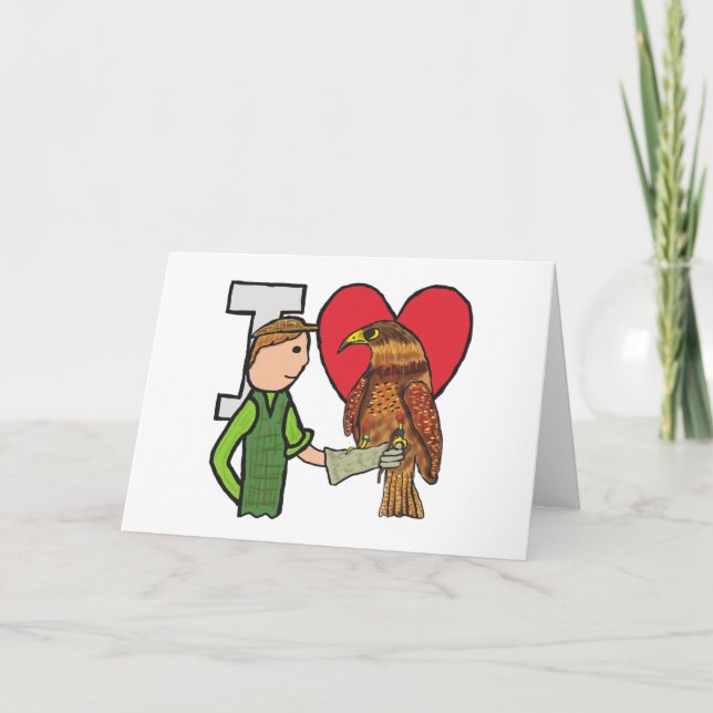 Cartão Eu Adoro Falconry (Frente)