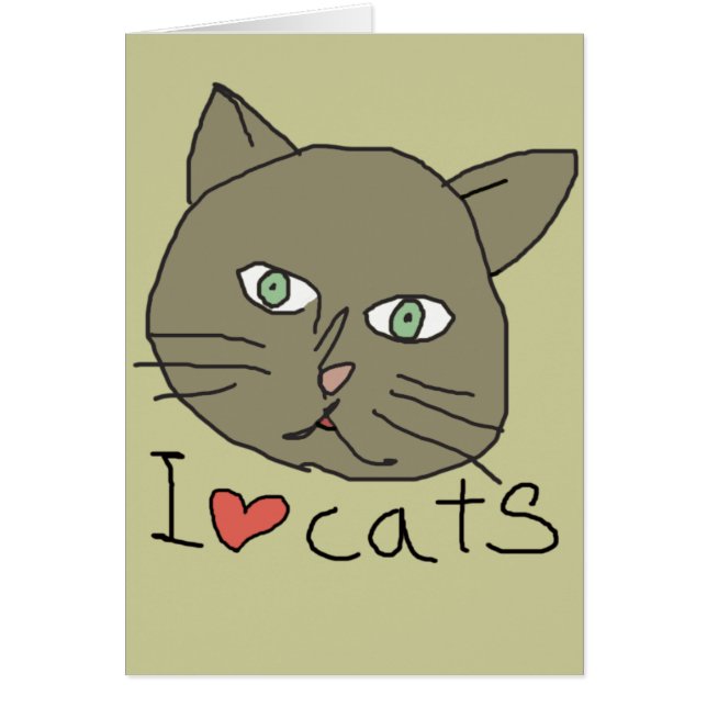 Cartão Eu adoro gatinho (Frente)