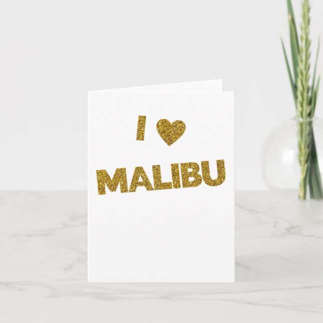 Cartão Eu Adoro Malibu Sticker (Frente)