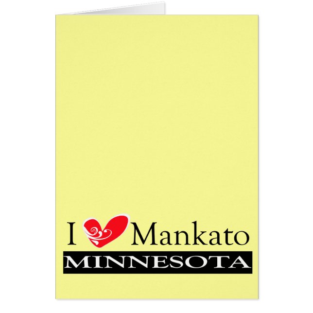 Cartão Eu Adoro Mankato Minnesota (Frente)