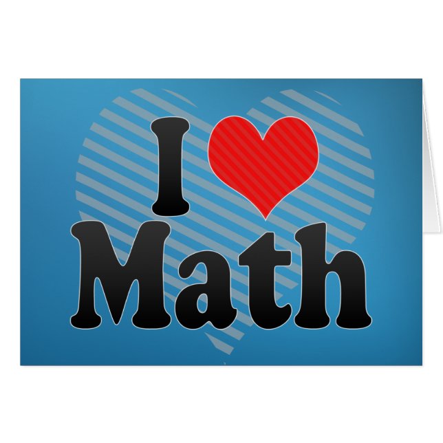 Cartão Eu Adoro Matemática (Frente Horizontal)