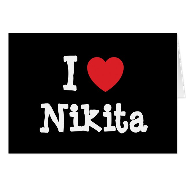 Cartão Eu adoro Nikita Heart Shirt (Frente Horizontal)