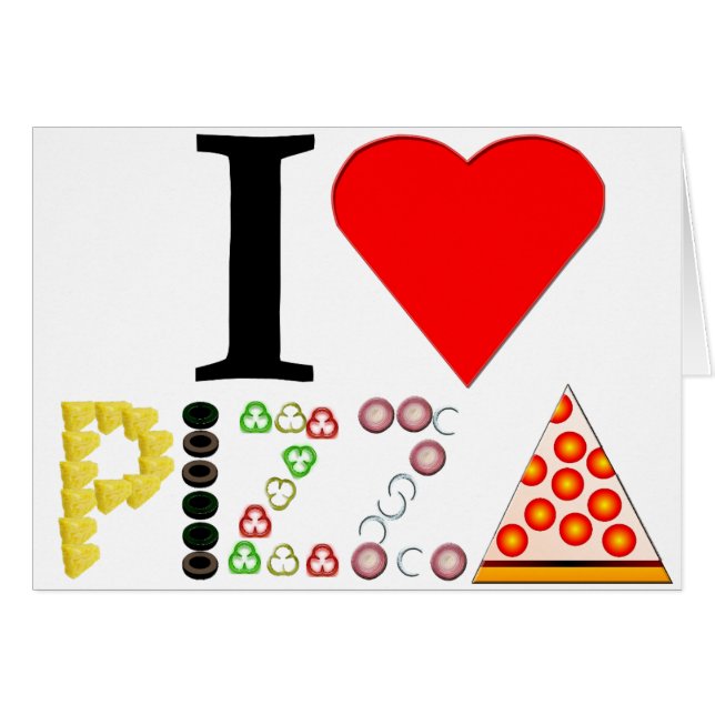 Cartão Eu Adoro Pizza (Frente Horizontal)